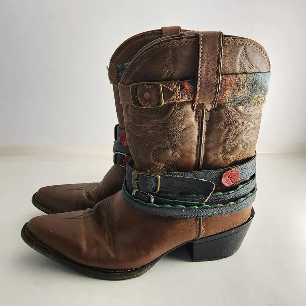 Durango Crush brown pointed toe boots